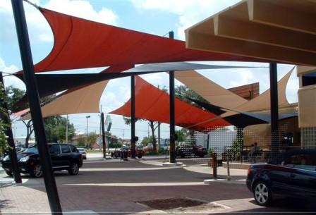 Multi[ple shade sailsfor car parks