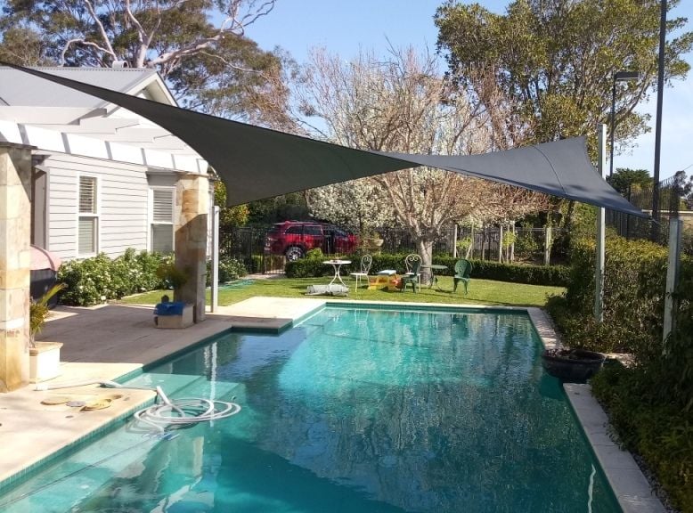 Shade Sail over swimmimg pool